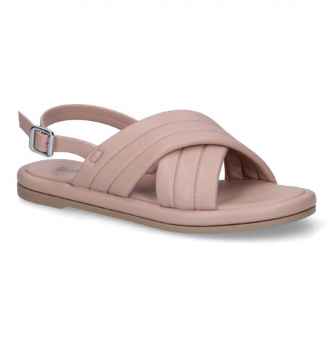 Lichtroze sandalen met gesp