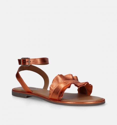 Metallic sandalen met ruches