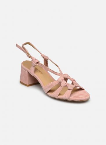 Roze sandalen met knoopdetails en hakje