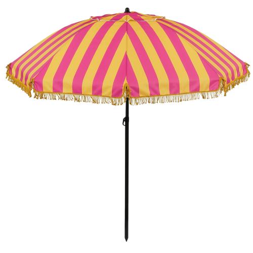 Gestreepte parasol met franjes ‘Osborn’