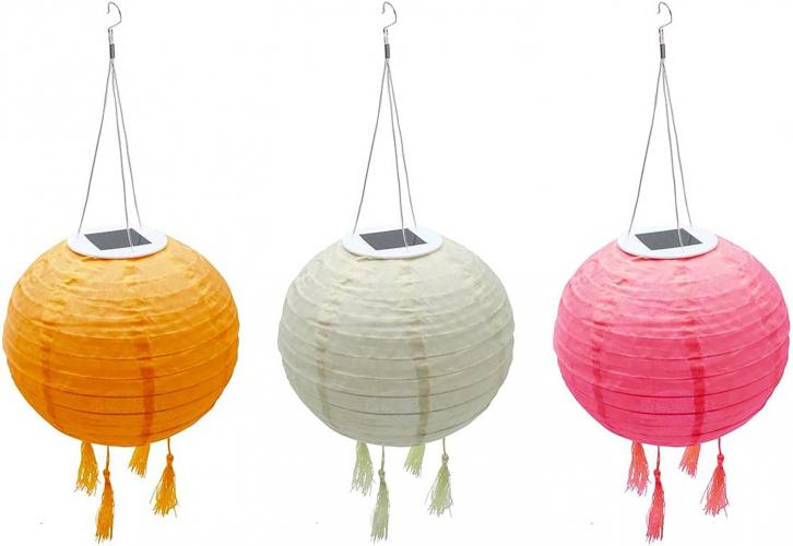 Set van 3 lampionnen op zonne-energie