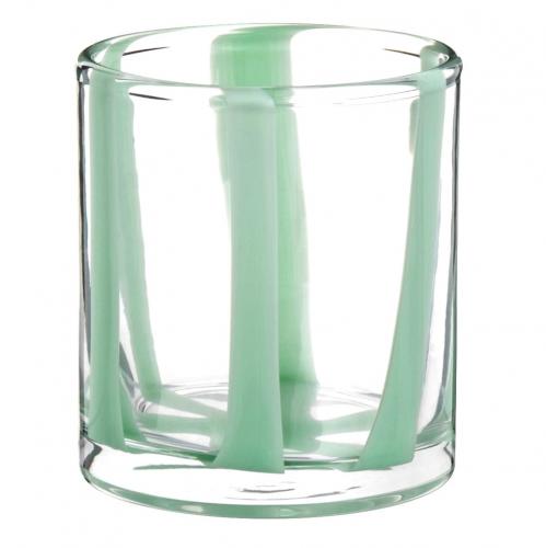 Drinkglas met groen streepmotief