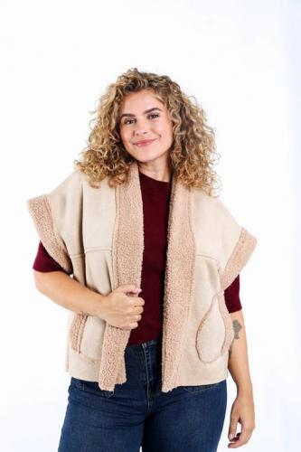 Gilet met teddy details