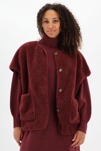 Mouwloze teddy vest