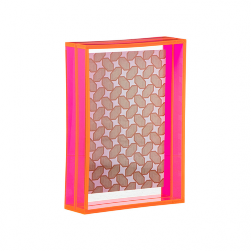 Fuchsia fotolijst met fluo-oranje omkadering