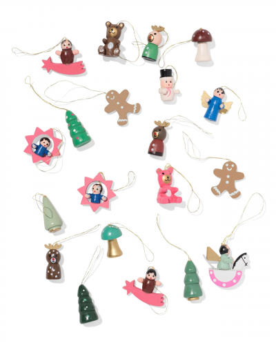 20 houten kersthangers