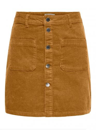 Korte corduroy rok met knopen 