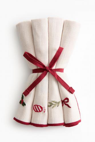 Set van geborduurde servetten 