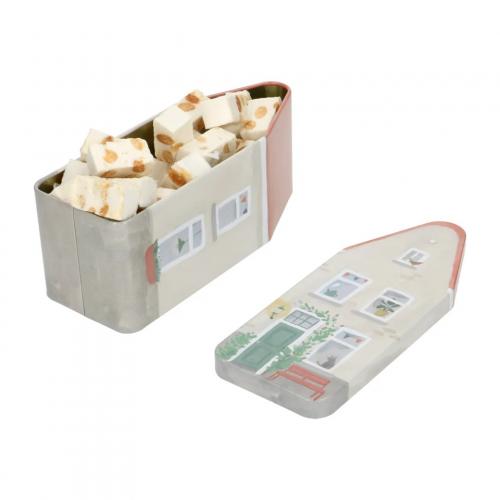 Nougat met amandel en pistache in blikken doosje 