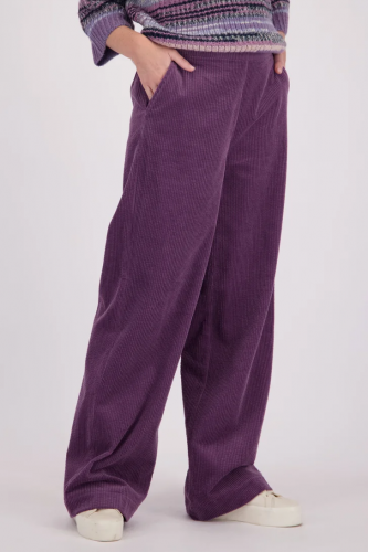 Wijde paarse broek in corduroy
