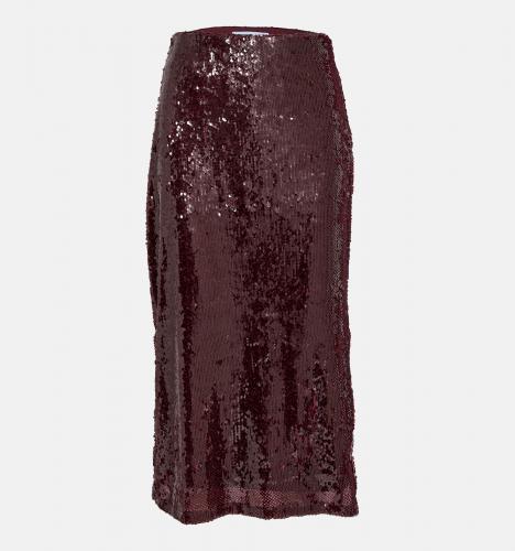 Midi rok bordeaux 