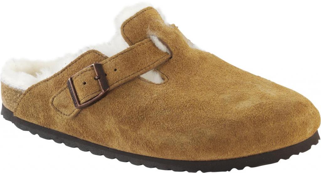 Muiltjes met schapenwol Boston - € 169 - Birkenstock via About You.
