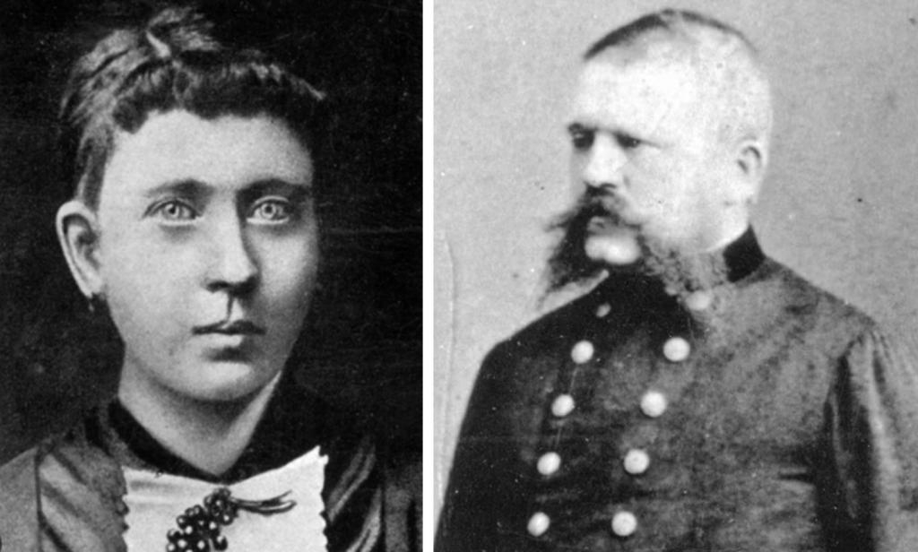 Foto van de vader en moeder van Adolf Hitler: Klara en Aloïs