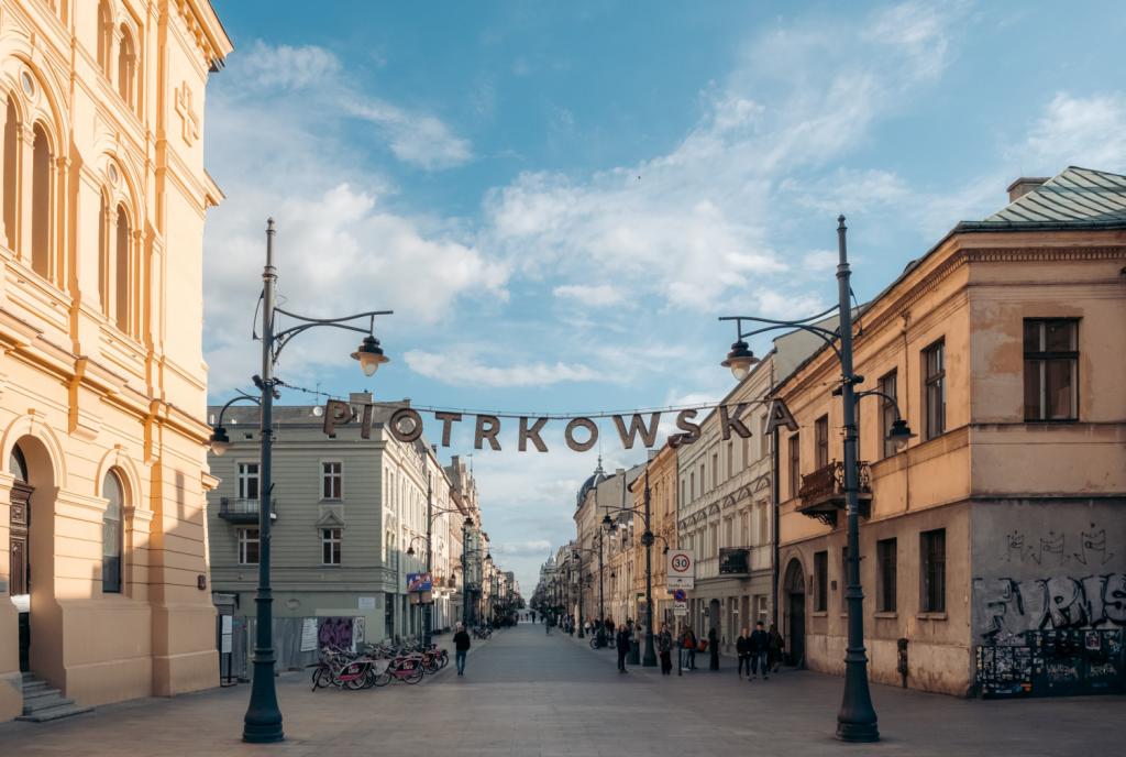 Piotrkowska-straat in Łódź, Polen