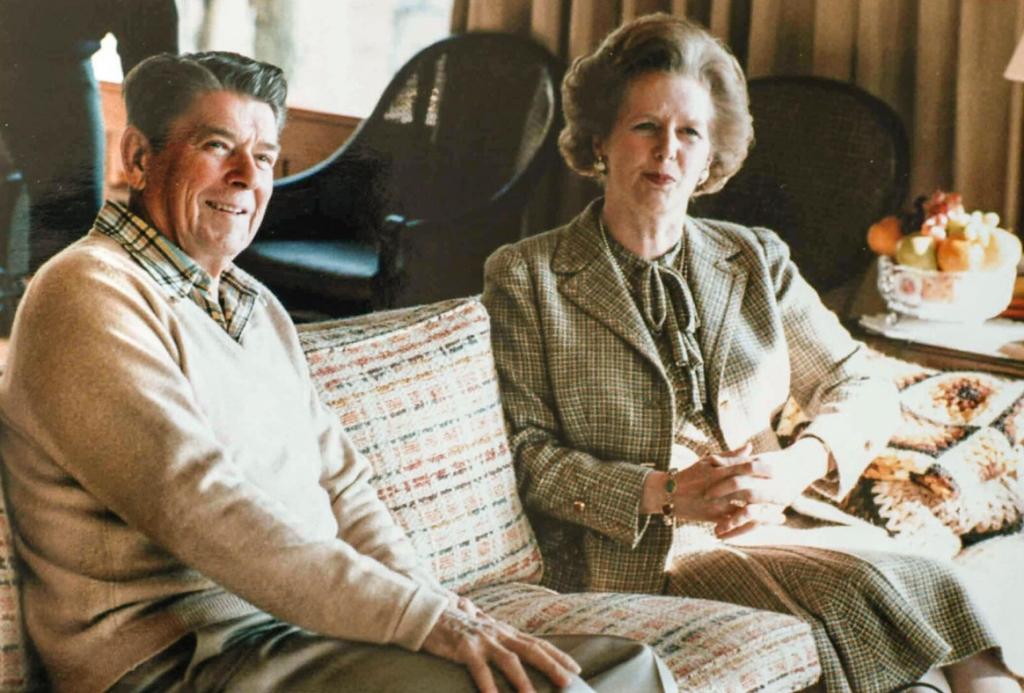Margaret Thatcher en bondgenoot Ronald Reagan