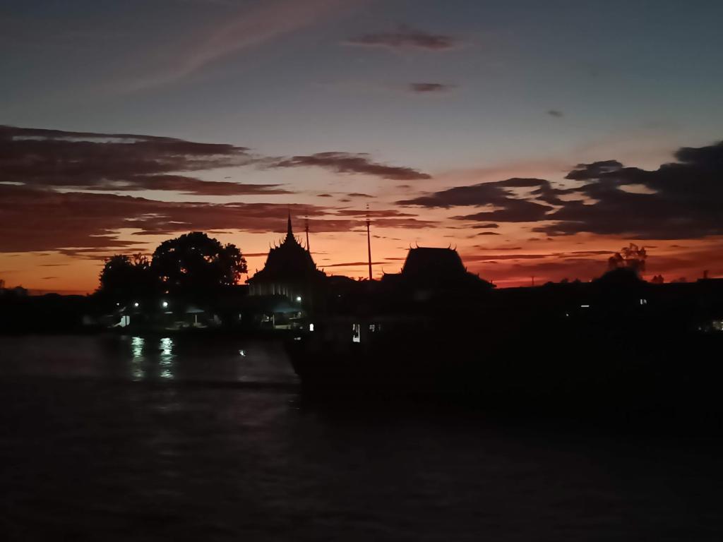 Zonsondergang Mekong Vietnam Cambodja