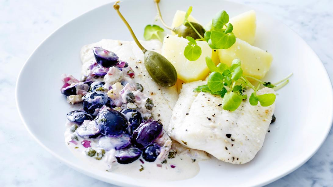 Recept: pladijs met druivensaus Recept: pladijs met druivensaus