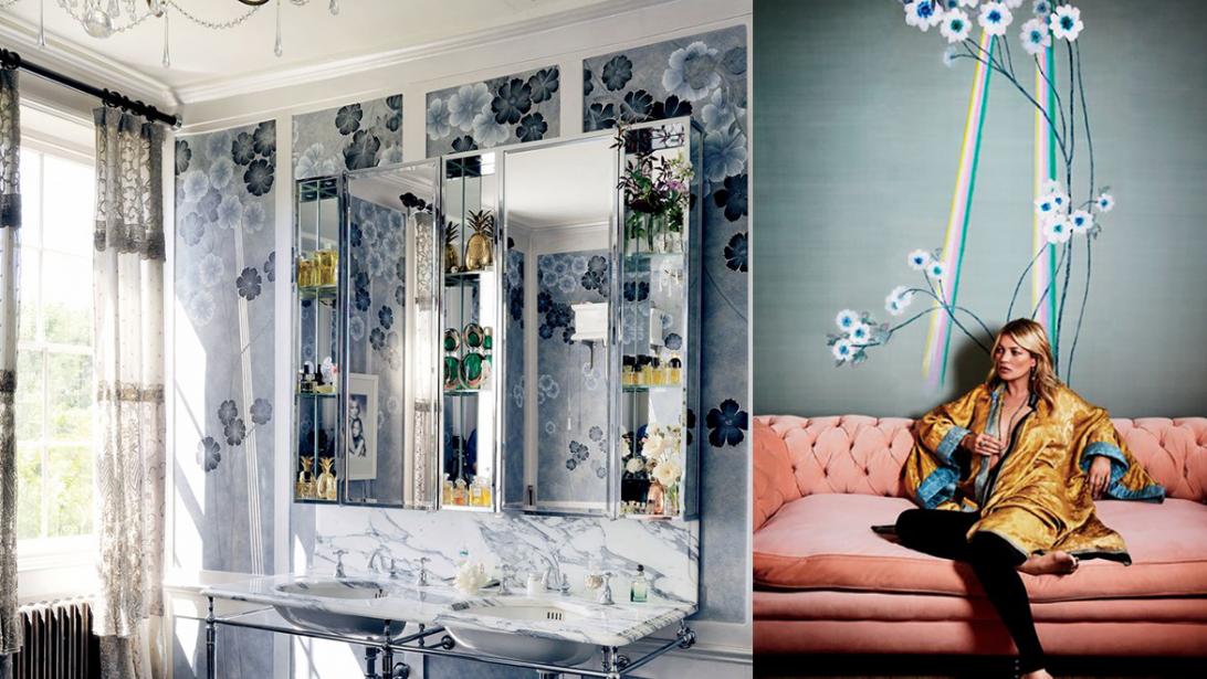 Binnengluren in het fleurige huis van Kate Moss in Londen Binnengluren in het fleurige huis van Kate Moss in Londen