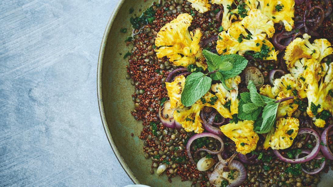 Recette Salade De Chou Fleur Lentilles Vertes Et Quinoa Gael Be