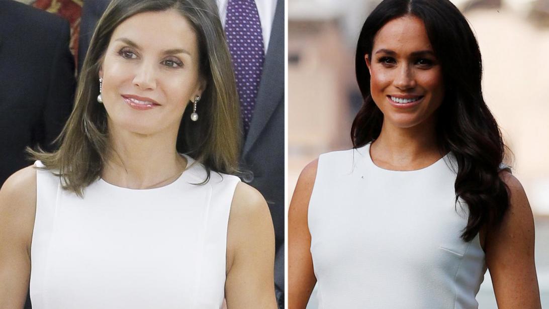 Koningin Letizia van Spanje en Meghan Markle halen duidelijk inspiratie bij elkaar Koningin Letizia van Spanje en Meghan Markle halen duidelijk inspiratie bij elkaar