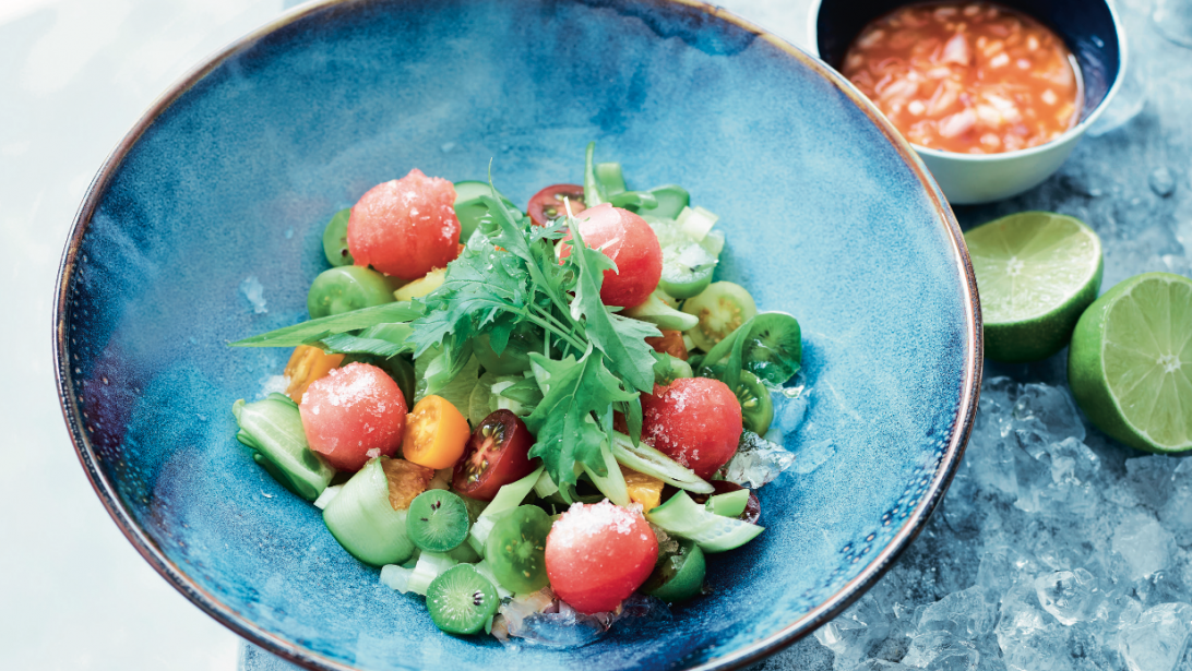 Simple et frais pour l'été: la salade de pastèque sauce épicée Simple et frais pour l'été: la salade de pastèque sauce épicée