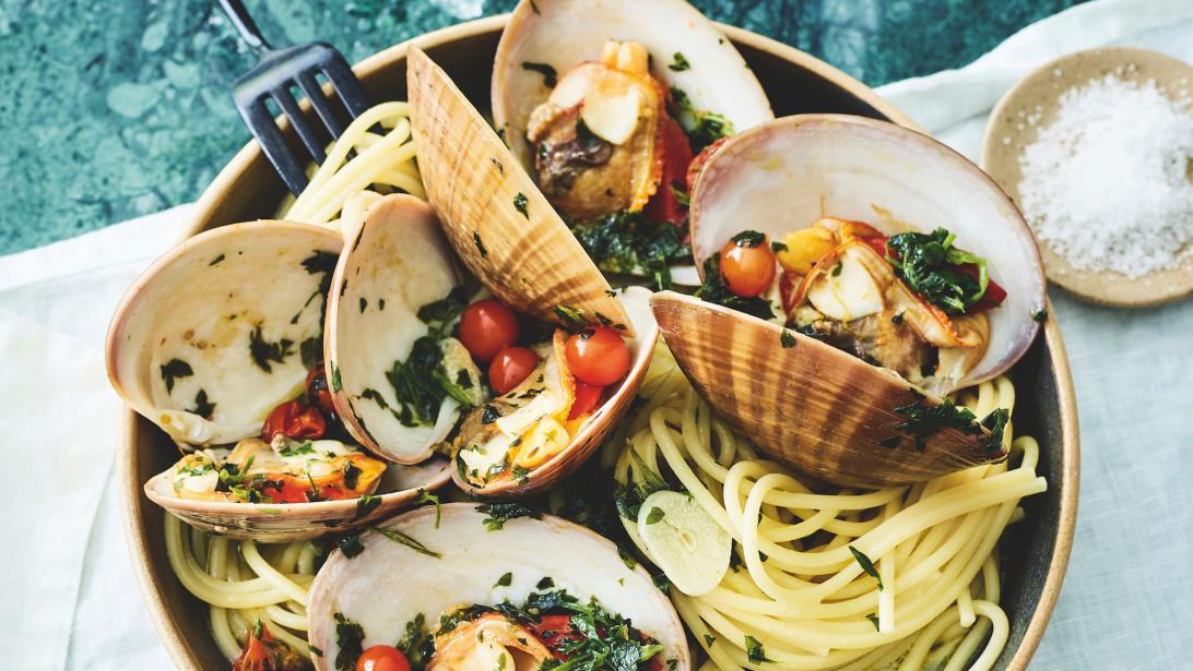 Saveurs d'Italie: pâtes vongole aux tomates cerises Saveurs d'Italie: pâtes vongole aux tomates cerises