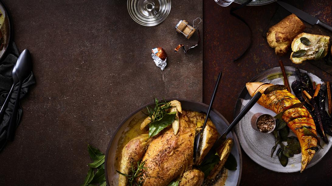 Wij serveren: een compleet kerstmenu met 6 typische feestingrediënten Wij serveren: een compleet kerstmenu met 6 typische feestingrediënten