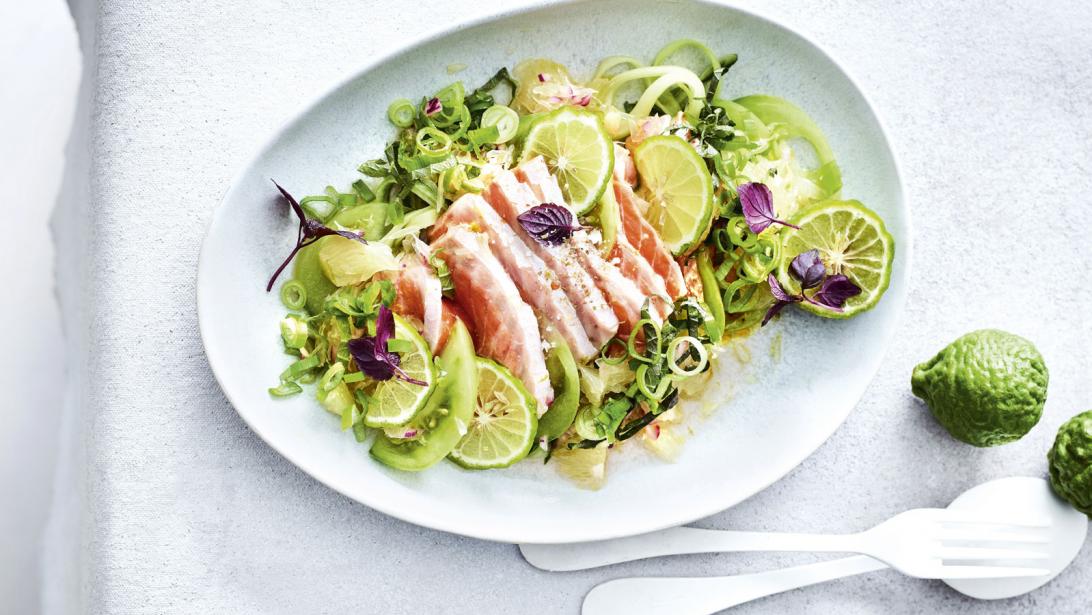 Recept bomvol vitamine C: ceviche van zalm met pomelosalade Recept bomvol vitamine C: ceviche van zalm met pomelosalade