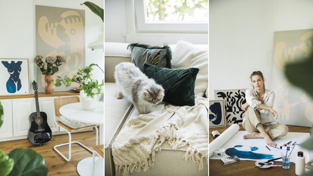 Binnenkijken in het lichte appartement van model/kunstenares Lois Schindeler Binnenkijken in het lichte appartement van model/kunstenares Lois Schindeler