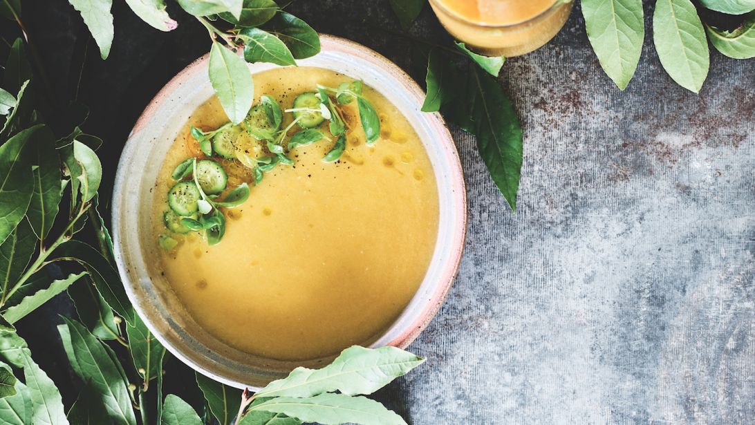 Le lunch qui change: gaspacho de tomates jaunes Le lunch qui change: gaspacho de tomates jaunes