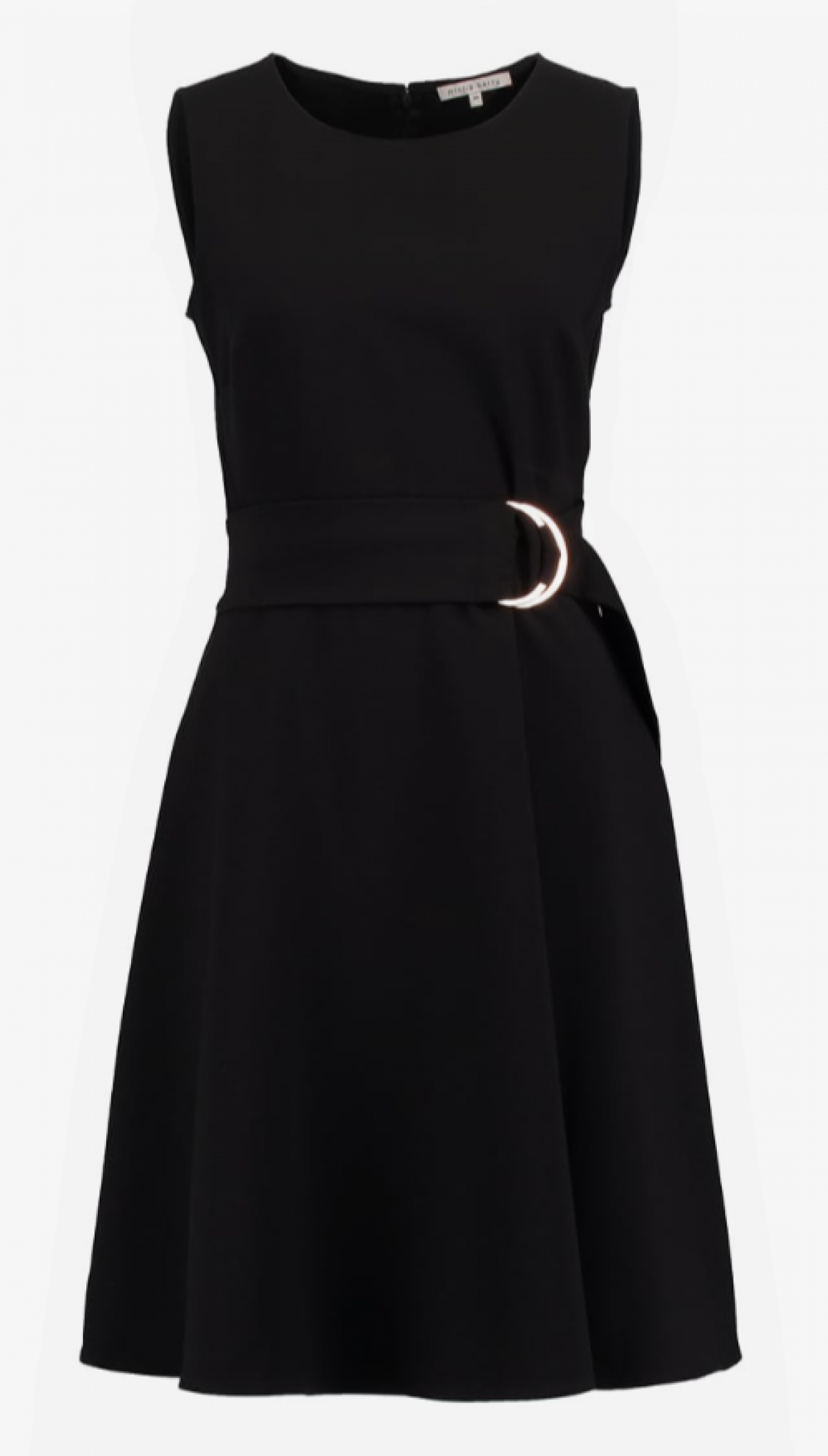 Zwarte jurk met ringriem