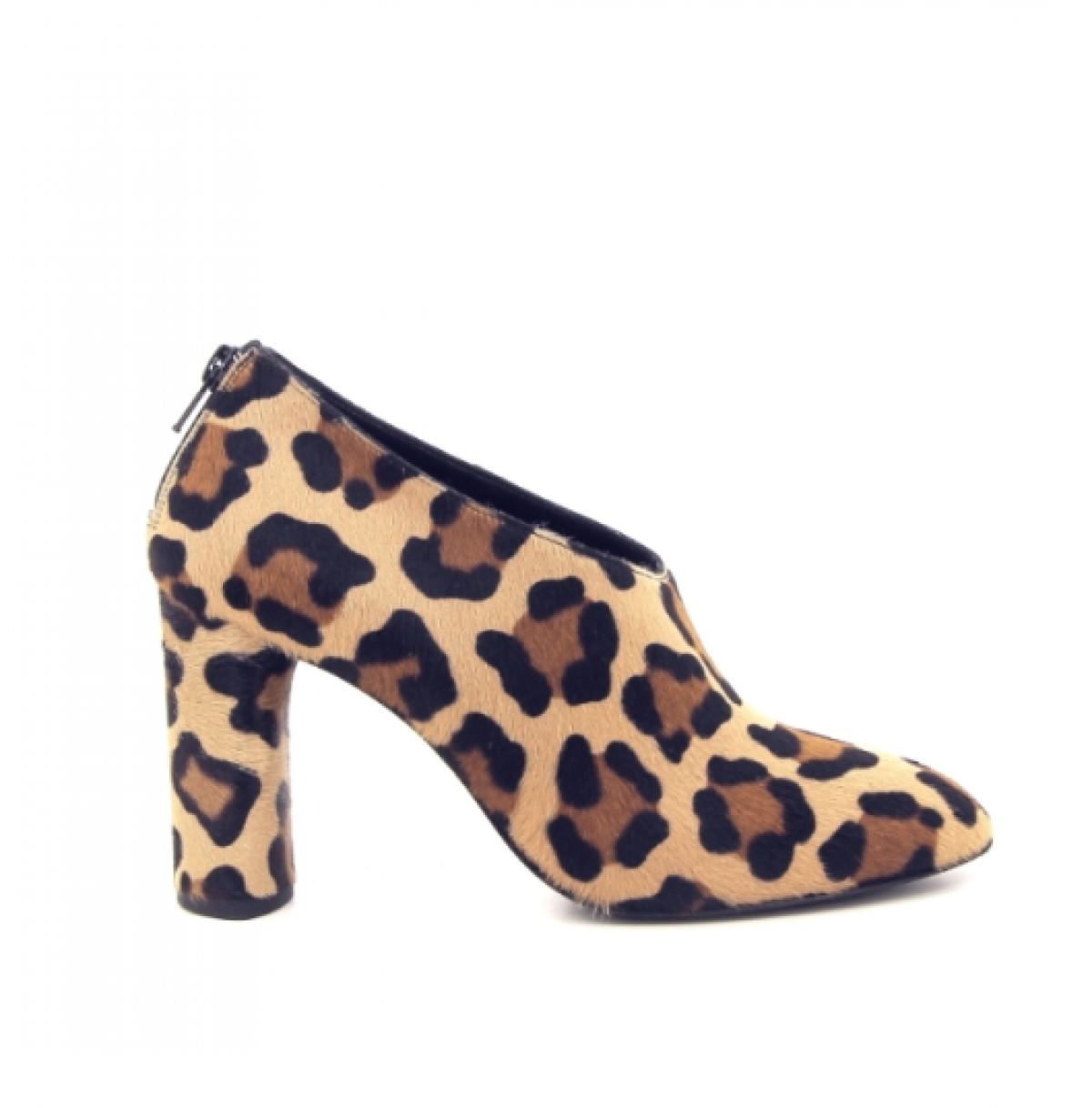 Luipaard mocassin met hak