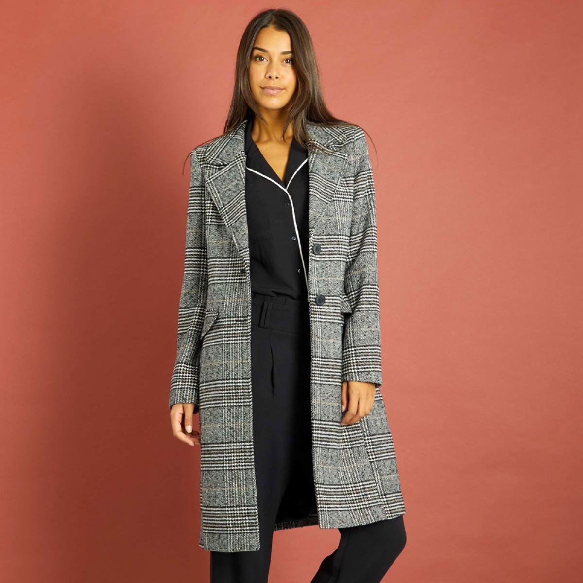 manteau prince de galles femme kiabi