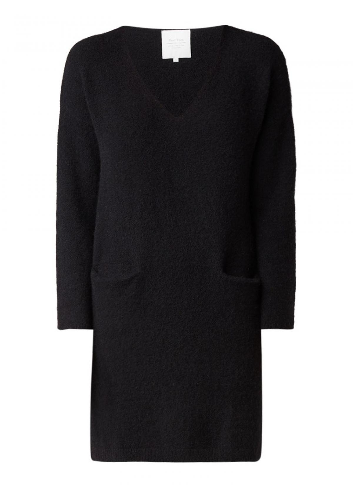 Trui-jurk in alpaca wolblend met steekzakken