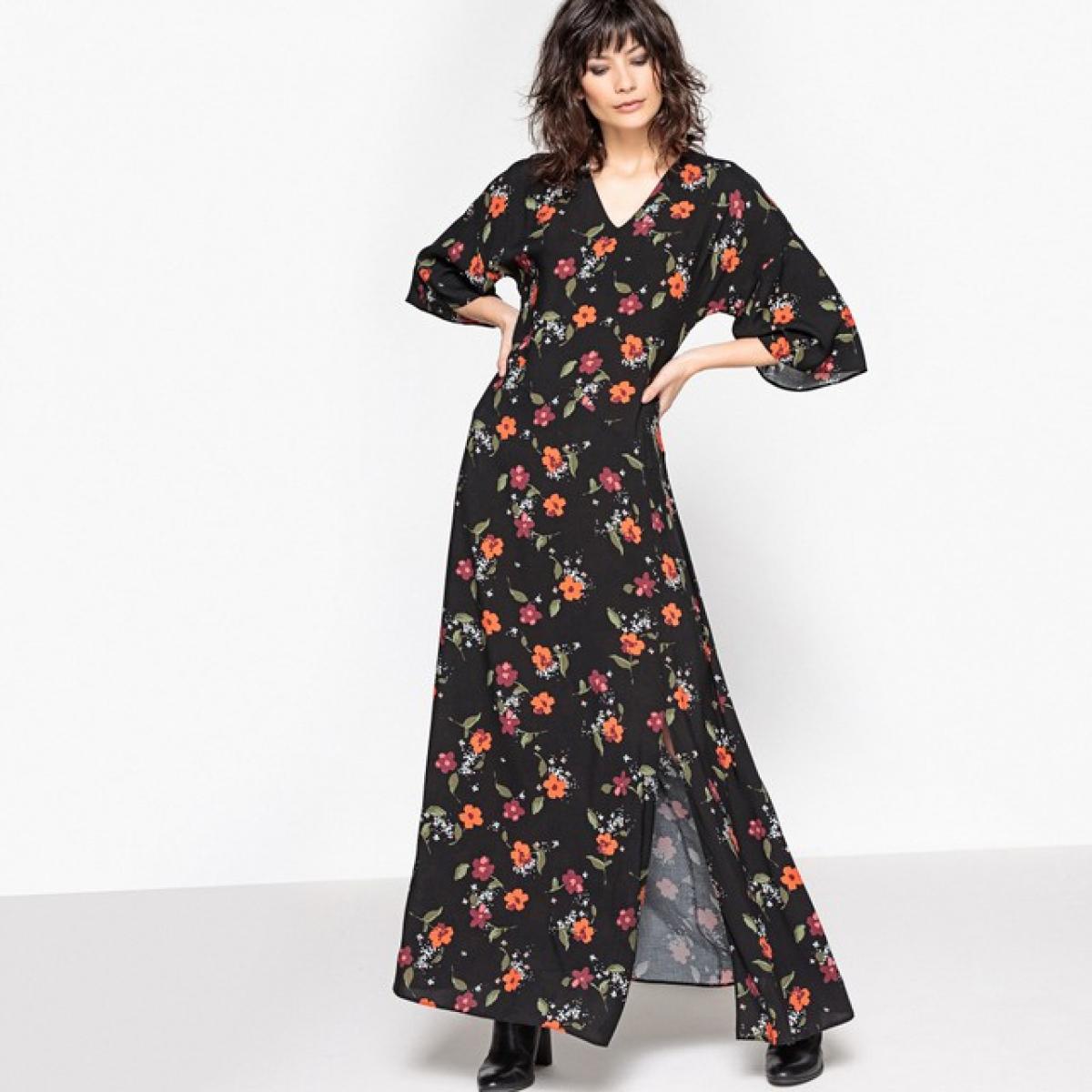 Lange jurk met bloemenprint