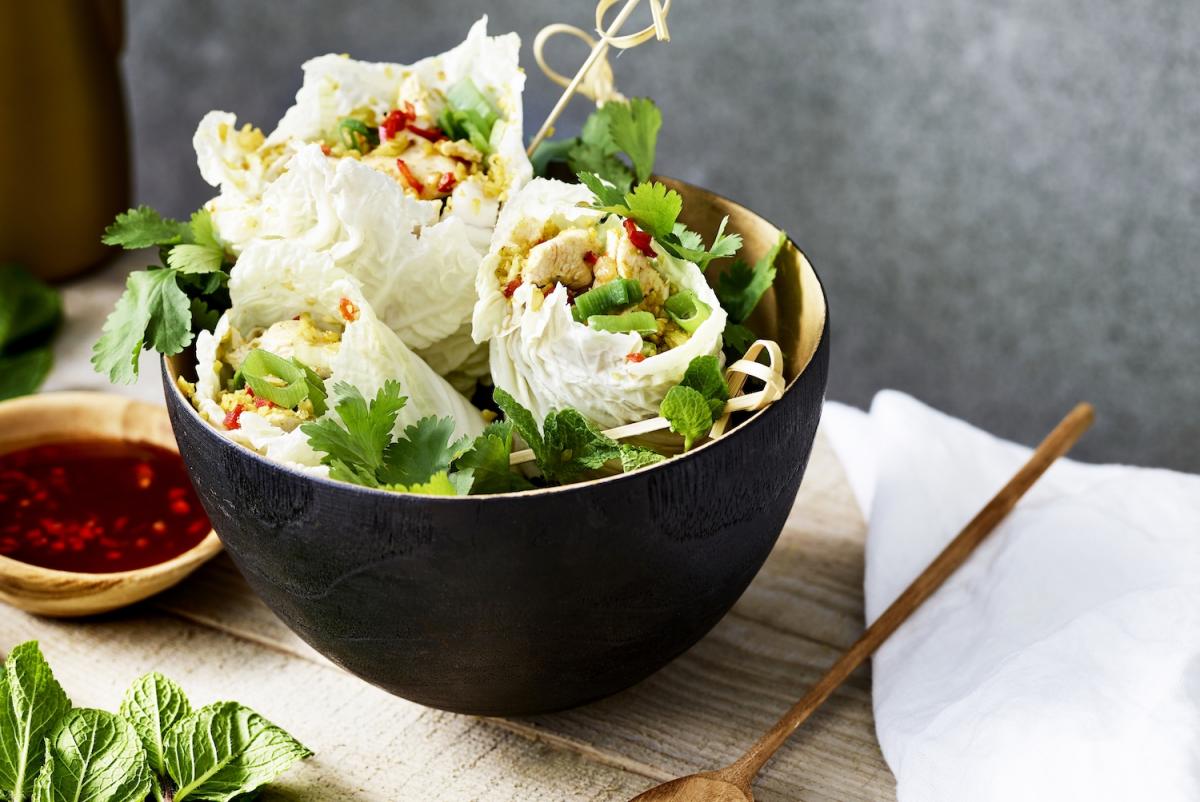 La salade des globe-trotters: salade thaï au poulet et à la menthe