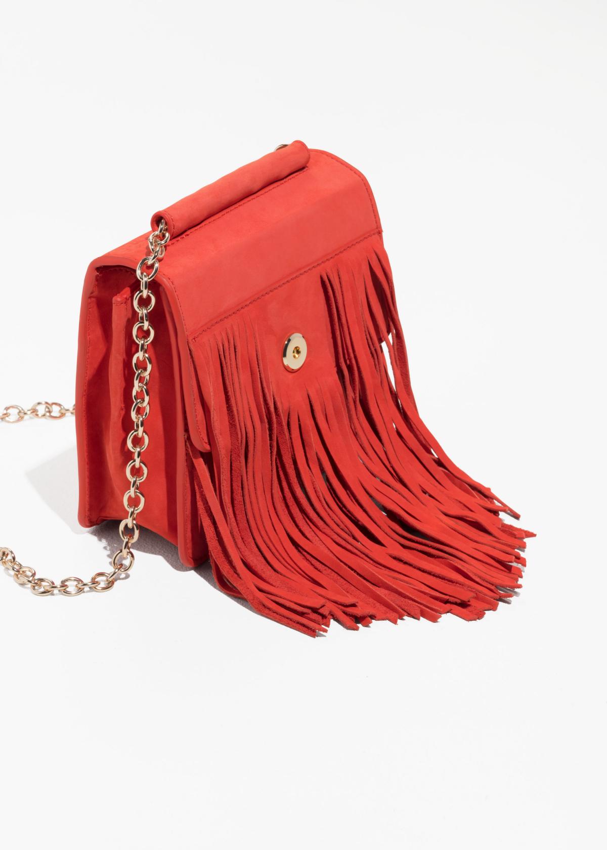 Suede Fringe Crossbody Bag
