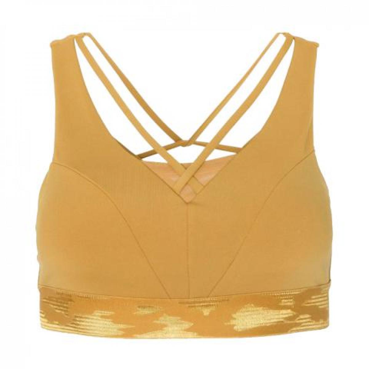 Brassière de yoga jaune moutarde