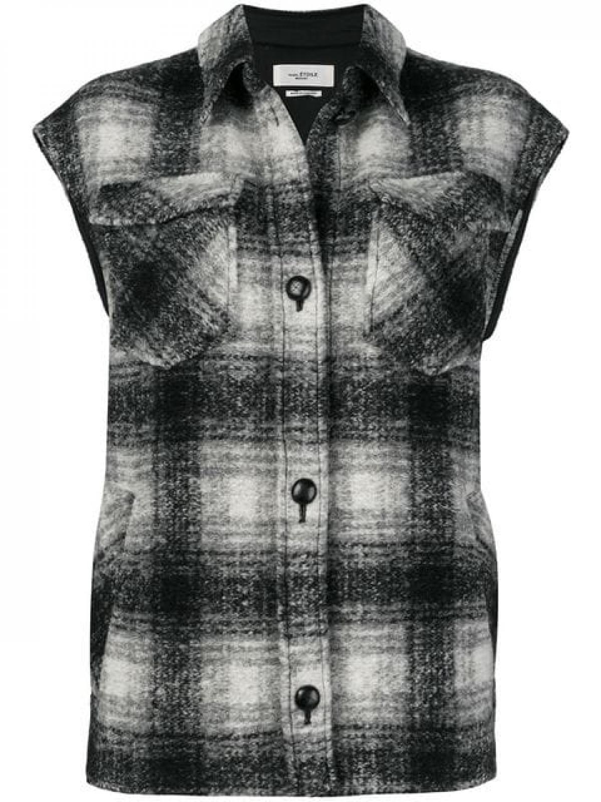 Plaid jas zonder mouwen