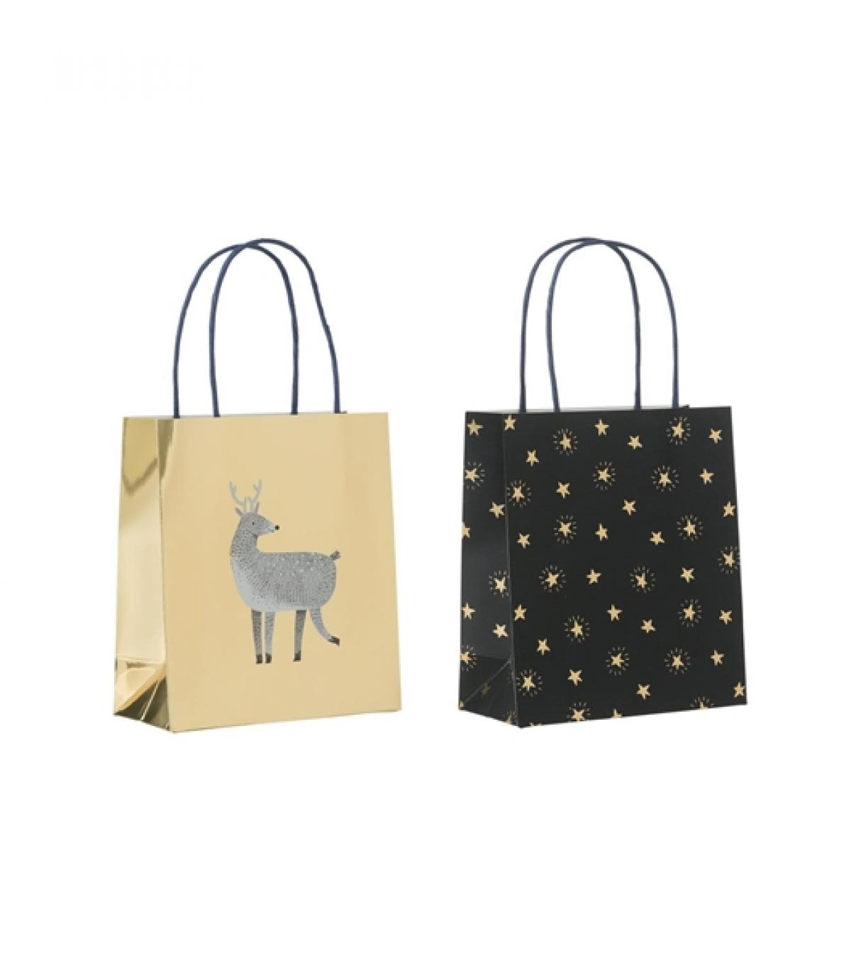 Sacs cadeau motifs renne et étoiles