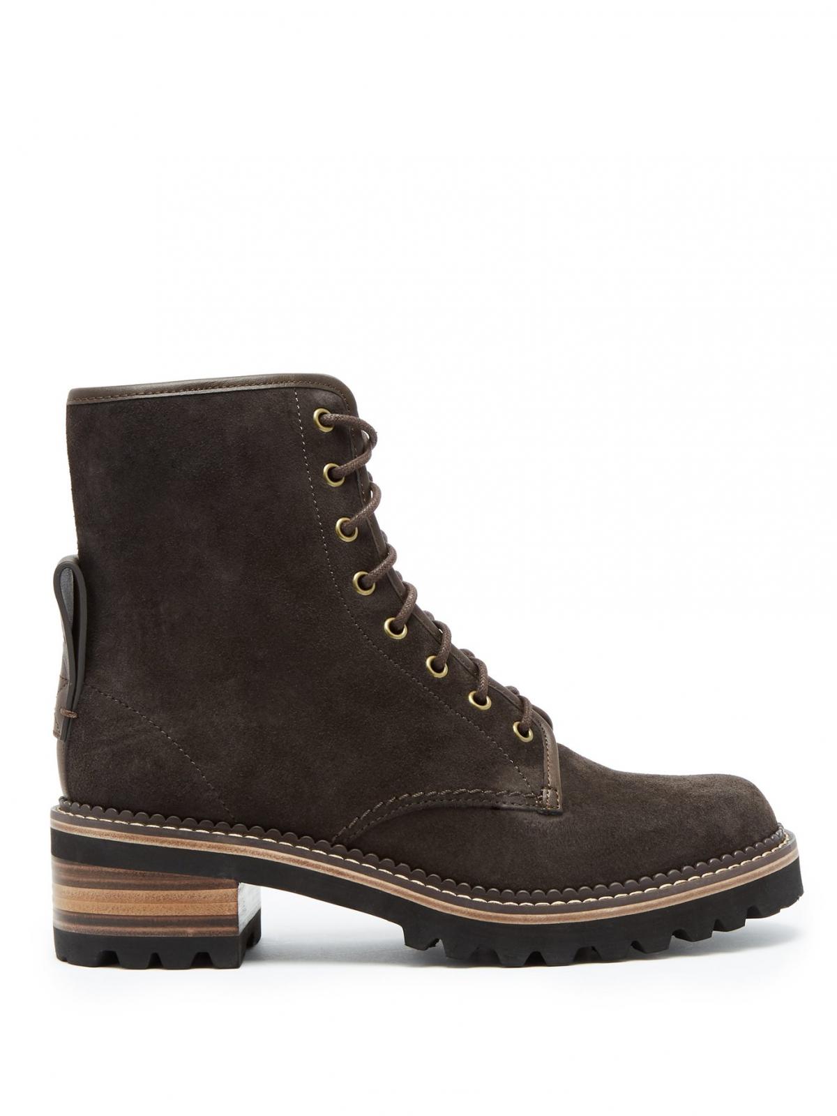 Suède lace-up boots