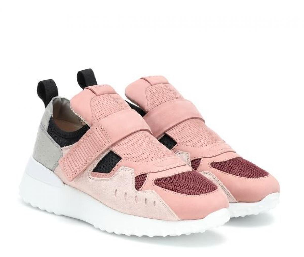 Sneakers in multi-roze met grijs en zwart