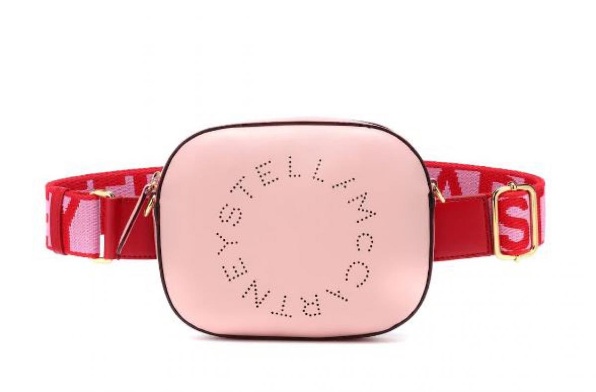 Rode/roze belt-bag met logo en sportieve look
