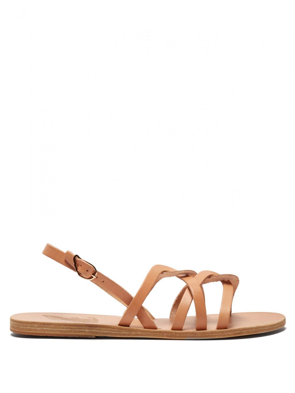 Sandales en cuir cognac