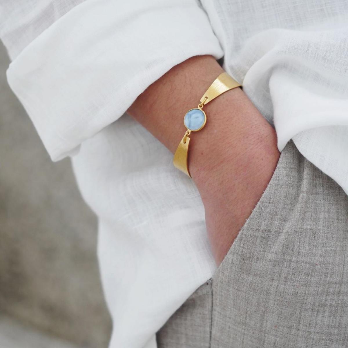 Armband in verguld zilver met edelsteen