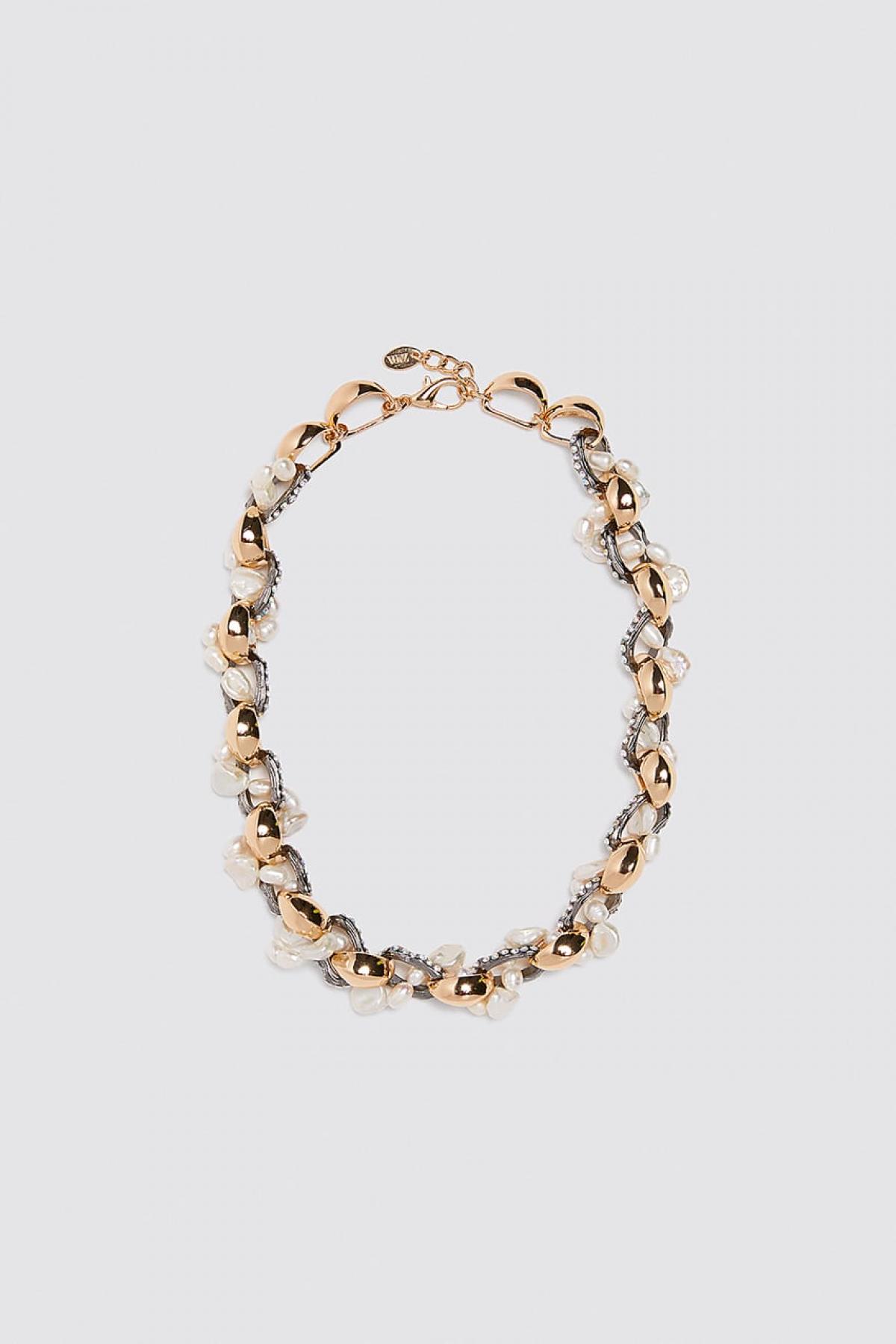 Collier chaine avec perles - Zara