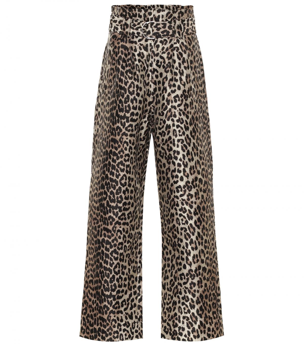 Paperbag trousers met luipaardprint