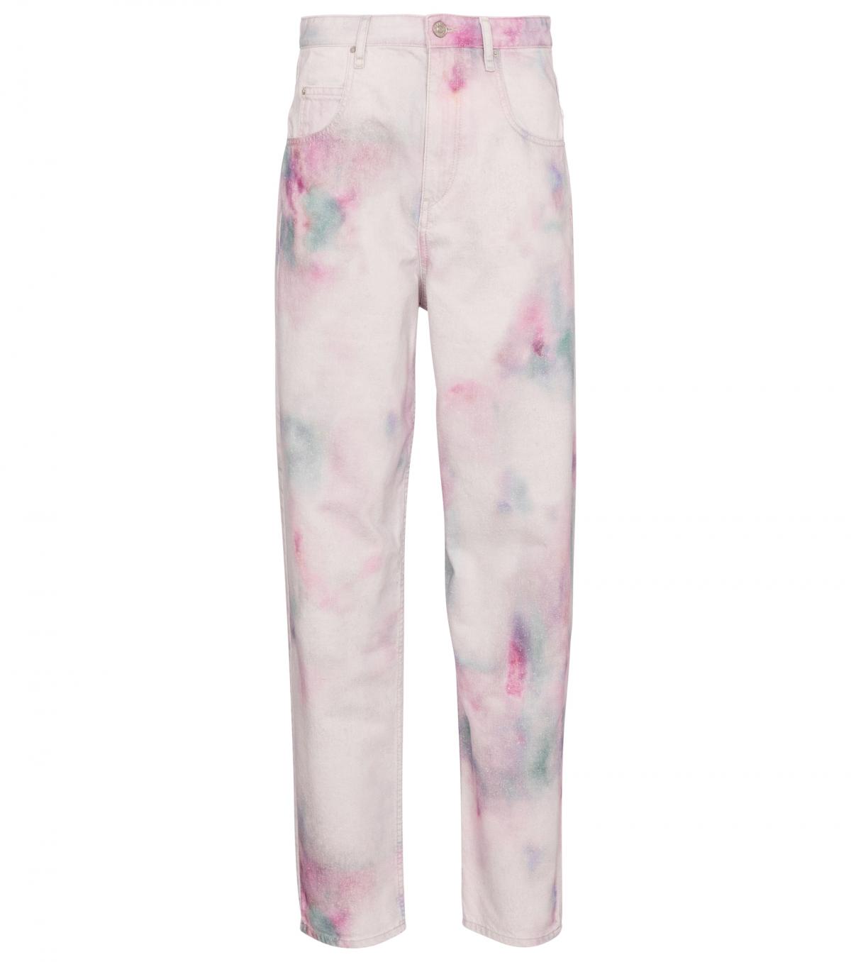 Baggy boyfriend jeans met zachte tie-dye