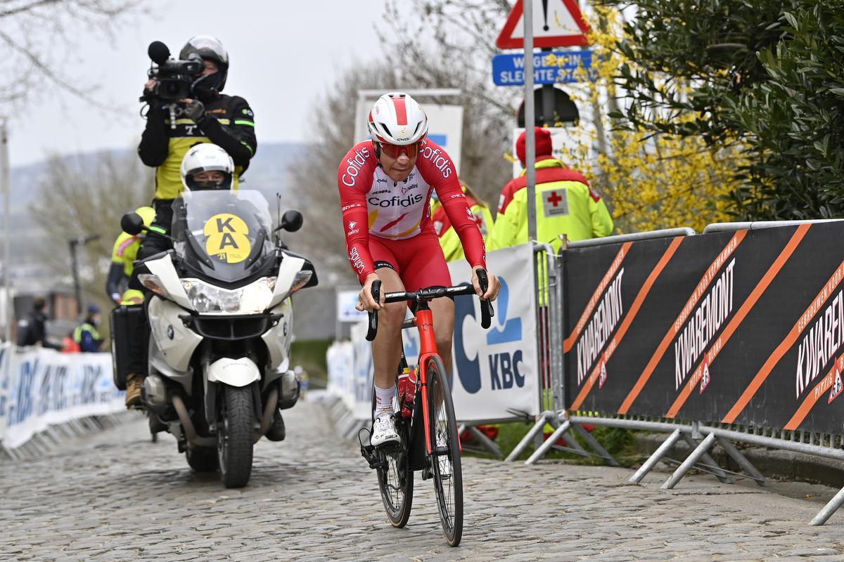 Jelle Wallays, op de foto in de aanval in de Ronde van Vlaanderen, liet zich dit voorjaar vaak opmerken.©DIRK WAEM Belga