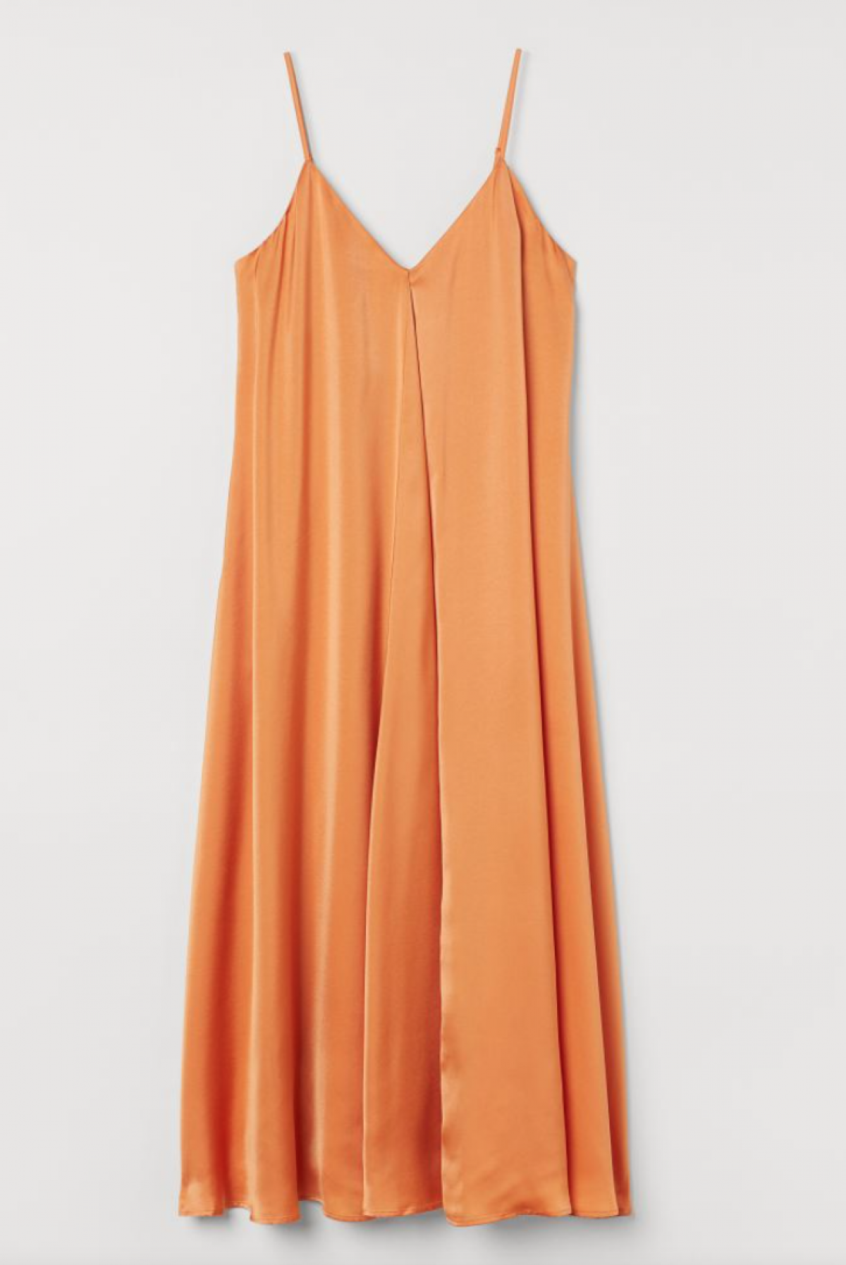 ROBE SATINÉE TRAPÈZE ORANGE
